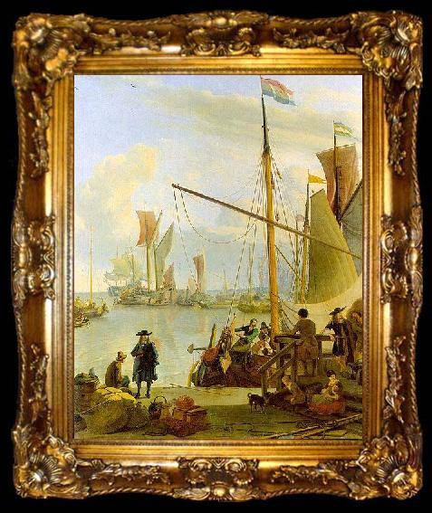 framed  Ludolf Backhuysen The Y at Amsterdam, seen from the Mosselsteiger (mussel pier)., ta009-2